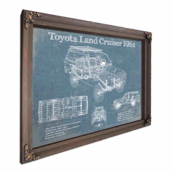 Toyota Land Cruiser FJ62 Blueprint Vintage Auto Print