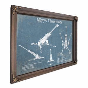 M777 155mm Howitzer Blueprint Vintage Military Print