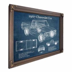 1967 Chevy C10 Shortbed Vintage Blueprint Truck Print