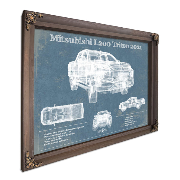 Mitsubishi L200 Triton 2021 Vintage Blueprint Auto Print