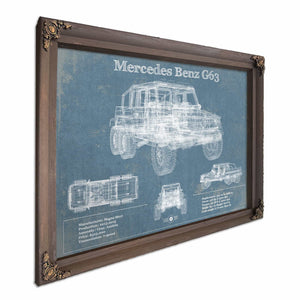 Mercedes Benz G63 Blueprint Vintage Auto Print