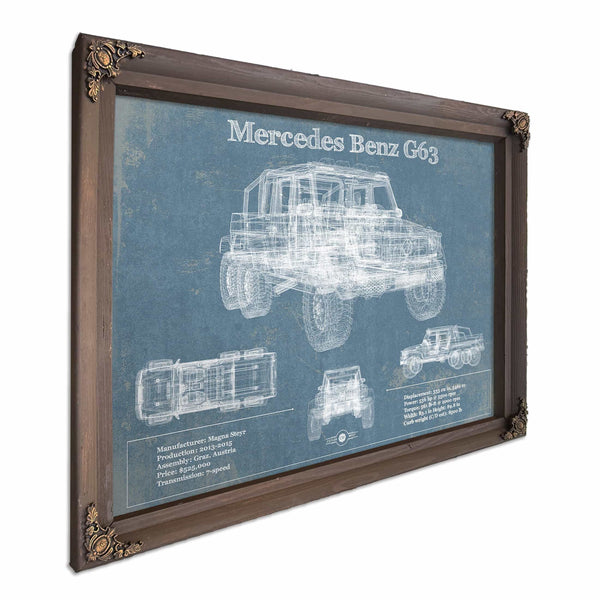 Mercedes Benz G63 Blueprint Vintage Auto Print