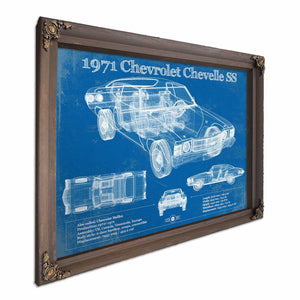 1971 Chevrolet Chevelle SS 454 Original Blueprint Art