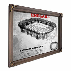 England Rugby - Vintage Twickenham Stadium Print