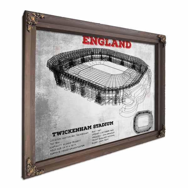 England Rugby - Vintage Twickenham Stadium Print