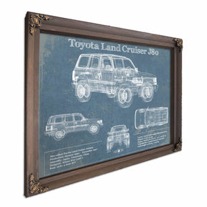 Toyota Land Cruiser J80 Blueprint Vintage Auto Print