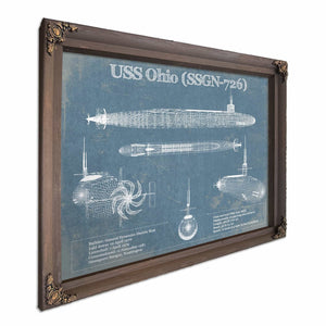 USS Ohio (SSGN-726) Blueprint Original Military Wall Art - Customizable
