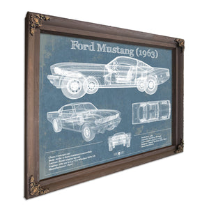 Ford Mustang 1963 Original Blueprint Art