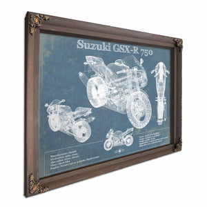 Suzuki GSX R750 Blueprint Motorcycle Patent Print