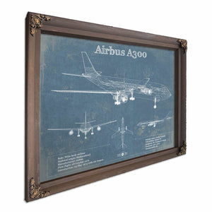 Airbus A300 Vintage Aviation Blueprint Print