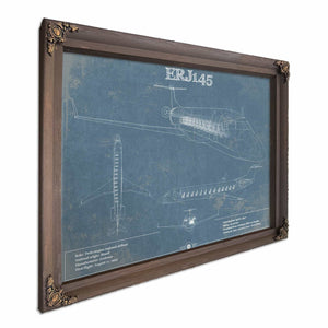 Embraer ERJ145 Vintage Aviation Blueprint with Optional Custom Pilot aviation-2