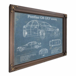 Pontiac G8 GXP 2009 Blueprint Vintage Auto Print