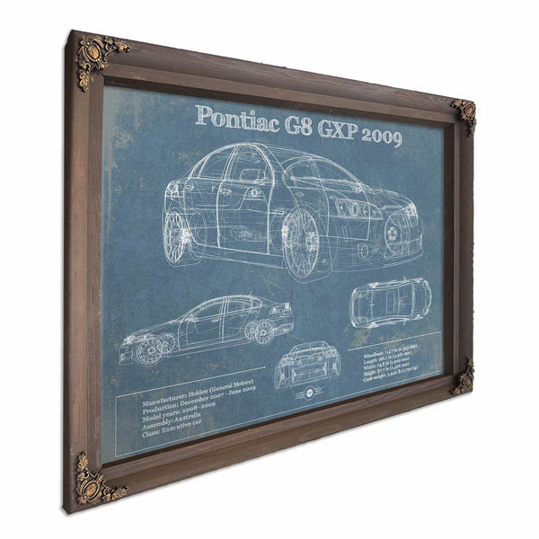 Pontiac G8 GXP 2009 Blueprint Vintage Auto Print