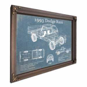 1993 Dodge RAM 150 Vintage Blueprint Auto Print