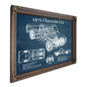 1972 Chevrolet C10 Vintage Blueprint Auto Print