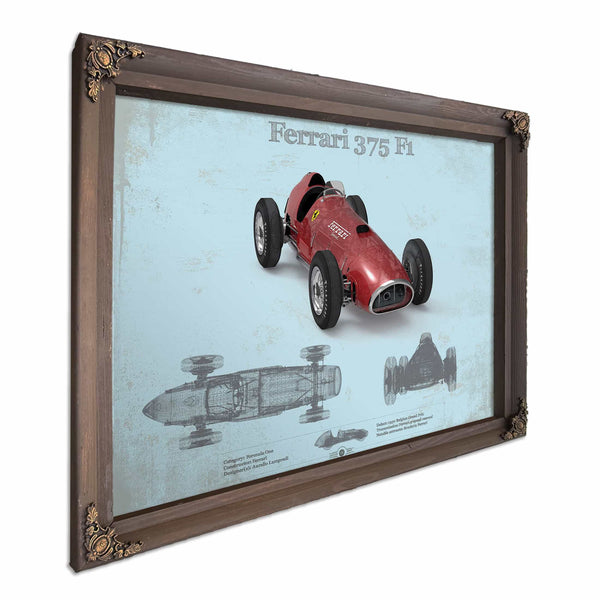 Ferrari 375 Formula One Blueprint Vintage Auto Print