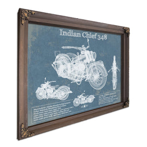 Indian Chief 348 Vintage Original Motorcycle Blueprint
