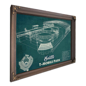 Seattle Mariners T- Mobile Park Vintage Baseball Frame Print 2019