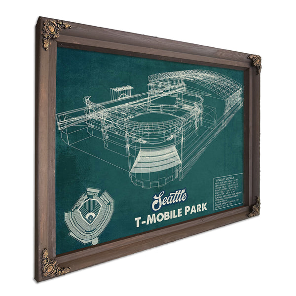Seattle Mariners T- Mobile Park Vintage Baseball Frame Print 2019