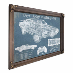 1971 Dodge Challenger Rt Car Blueprint Patent Original Art