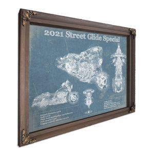 2021 Street Glide Special Blueprint Motorcycle Patent Print