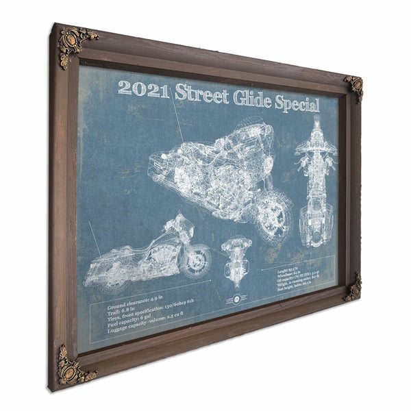 2021 Street Glide Special Blueprint Motorcycle Patent Print