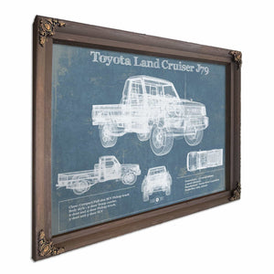 Toyota Land Cruiser J79 Blueprint Vintage Auto Print
