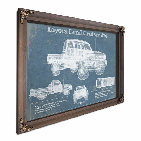 Toyota Land Cruiser J79 Blueprint Vintage Auto Print