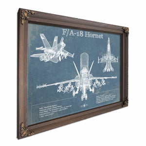 F/A-18 Hornet Blueprint Original Military Wall Art
