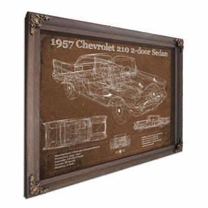 1957 Citroen 2Cv Vintage Blueprint Auto Print