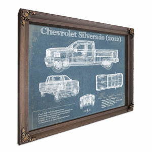Chevrolet Silverado 2012 Vintage Blueprint Auto Print