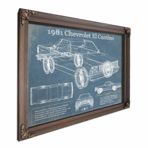 1981 Chevrolet El Camino Vintage Blueprint Auto Print