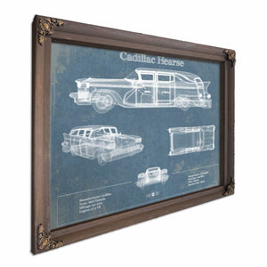 Cadillac Hearse Vintage Blueprint Auto Print