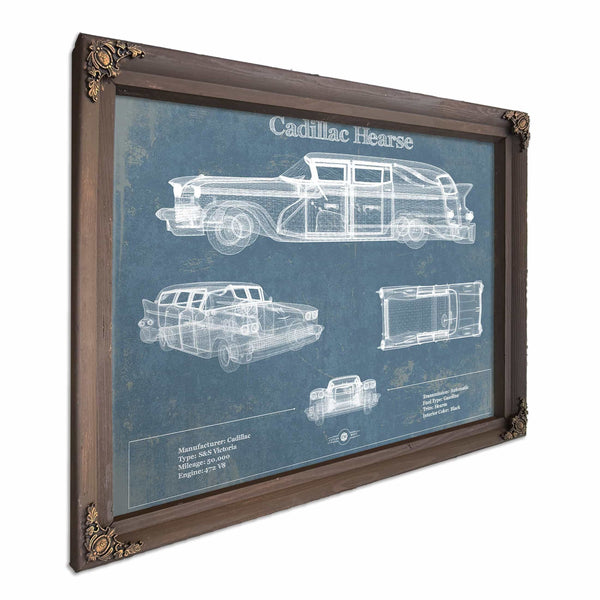 Cadillac Hearse Vintage Blueprint Auto Print