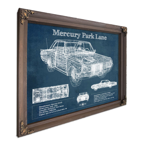 Mercury Park Lane Blueprint Vintage Auto Print