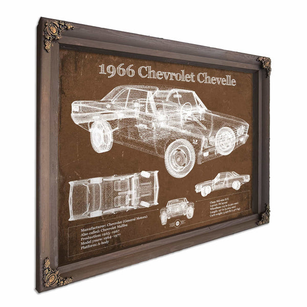 1966 Chevelle Chevelle (Malibu) SS-396 Hardtop Coupe Original Blueprint Art