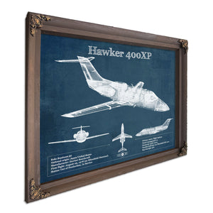 Hawker 400XP Vintage Blueprint Airplane Print