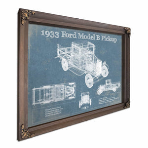 1933 Ford Model B Pickup Vintage Blueprint Auto Print