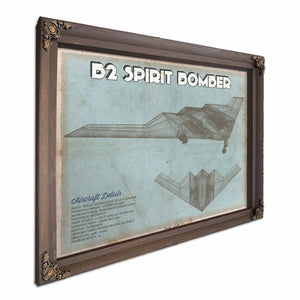 B2 Spirit Bomber Patent Blueprint Original Design Wall Art