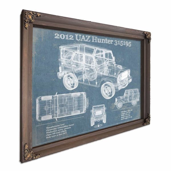 2012 UAZ Hunter 315195 Vintage Blueprint Auto Print