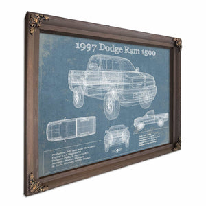 1997 Dodge Ram 1500 Vintage Blueprint Auto Print