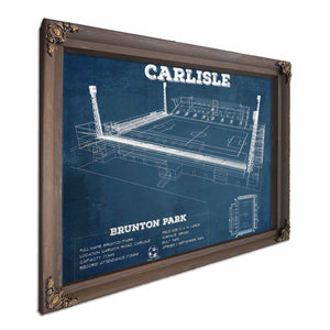 Carlisle United F.C. Brunton Park Blueprint Vintage Soccer Print