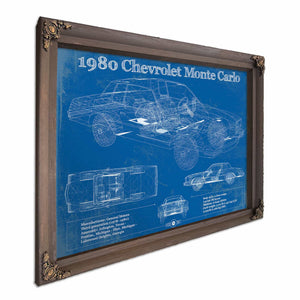 1980 Chevrolet Monte Carlo Blueprint Vintage Auto Patent Print