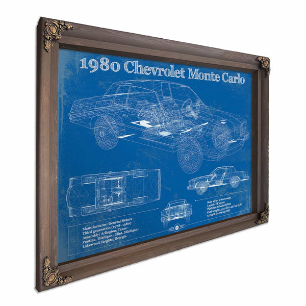 1980 Chevrolet Monte Carlo Blueprint Vintage Auto Patent Print