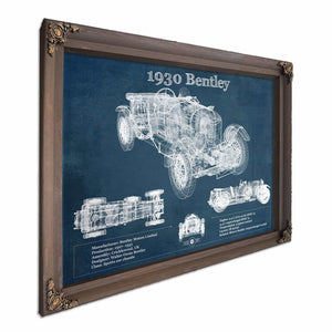 1930 Bentley Vintage Blueprint Auto Print