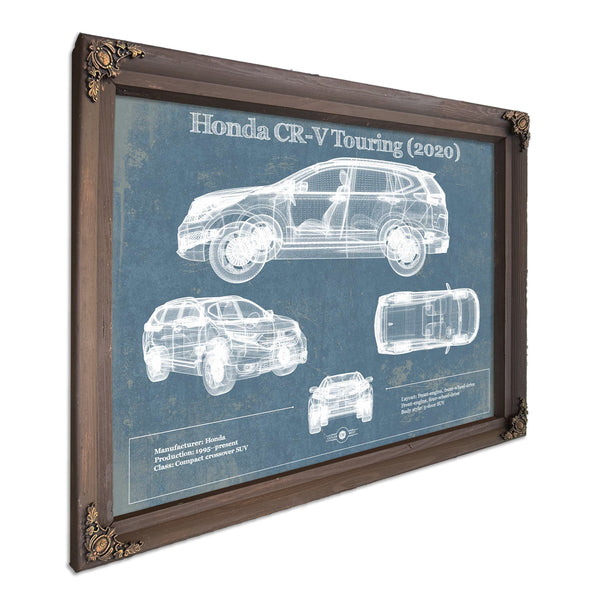 Honda CR-V Touring (2020) Vintage Blueprint Auto Print
