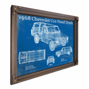 1968 Chevy C10 Pickup Panel Truck Vintage Blueprint