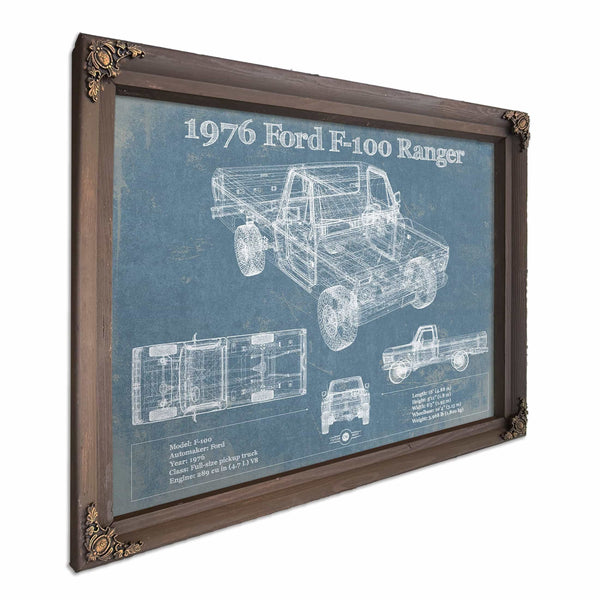 1976 Ford F-100 Ranger Blueprint Vintage Auto Print