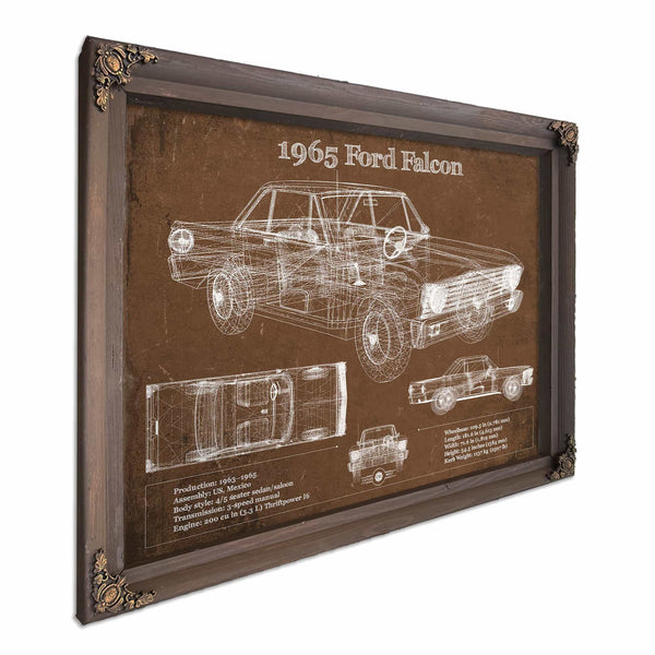 1965 Ford Falcon Blueprint Vintage Auto Print