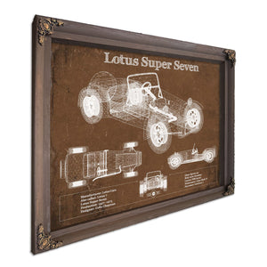 Lotus Super Seven Blueprint Vintage Auto Print